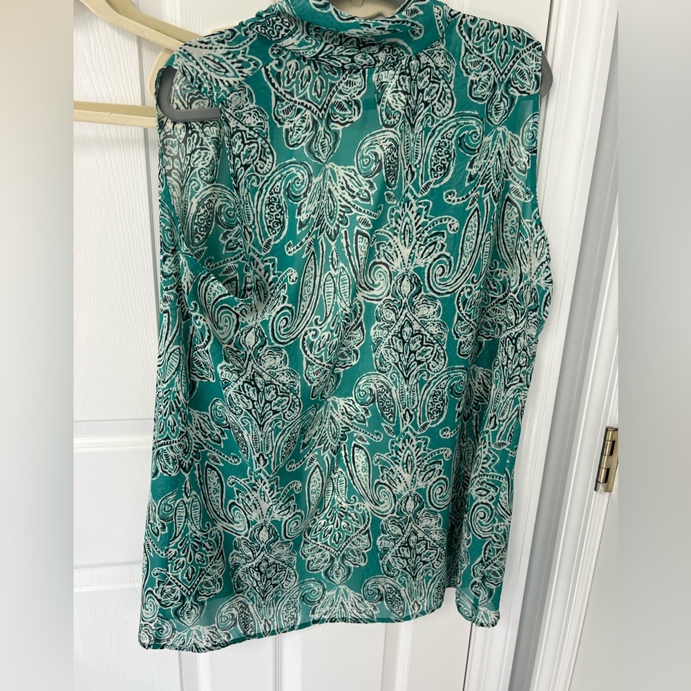 Christopher & banks XL teal turquoise paisley vest - Picture 2 of 4